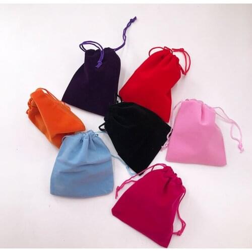 Wholesale Velvet Cloth Bag For Self-adhesive Eyeliner Pen Colorful Square/Rectangular Soft Bags Gift Packaging