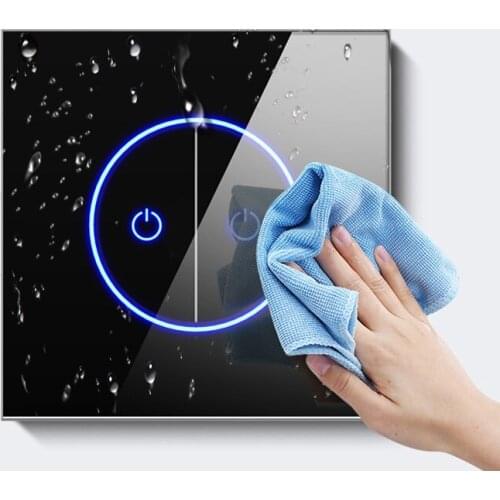 Smart Switch Panel Smart Wifi Touch Voice Switch Black And White Double Color European Standard National Standard Type 86