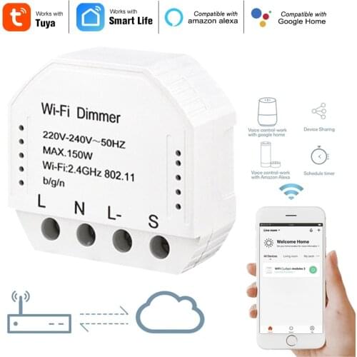 Tuya WiFi LED Dimmer Light Switch Home Automation Diy Breaker Module Smart Life APP Remote Control Works with Alexa Google Home