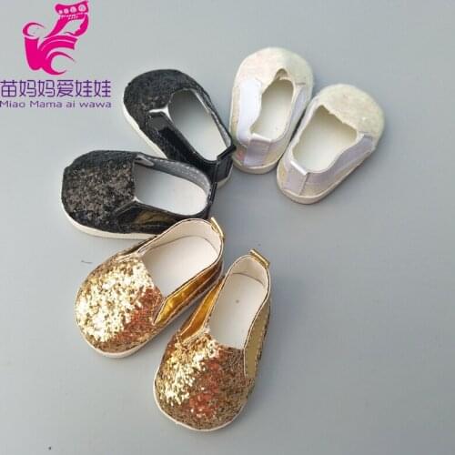 Fits 43cm babies born doll casual sport shoes black gold 18" girl doll sneackers shoes doll accessories