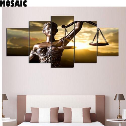 Full square round 5d diy diamond embroidery 5 Pieces Themis Goddess Of Justice diamond painting Cross Stitch Rhinestone mosaic