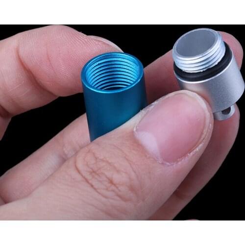 Portable Pill Box Bottle Holder Hiking Camping Water Proof Aluminum Container Keychain For Outdoor Tools Accessories 1PC