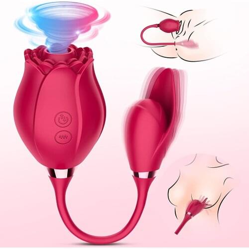 Rose Vibrator Clitoral Sucking Vibrator Rose Toys With Vibrating Egg Suction Vaginal Anal Stimulator Breast Nipple Massager Toys