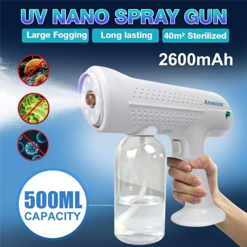 USB Charging 500ML Wireless Portable Blue Light Cold Atomization Sanitary Disinfection Sprayer Steam Sterilization Nebulizers