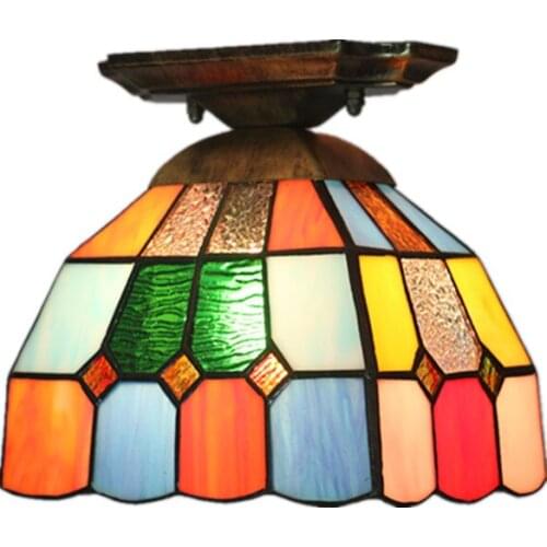 Tiffany European Ceiling Lamp Staircase Balcony Hallway Stained Glass Lampshade Ceiling Lamp Living Room Lights Led Lights