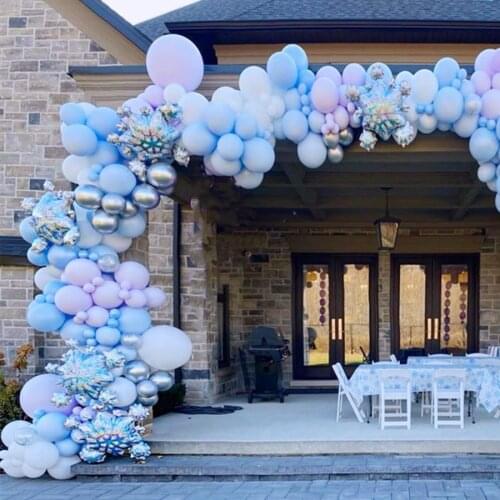 164pcs Snowflake Balloon Garland Arch kit Birthday Party Ice Snow Queen Metal Balloon Baby Shower Decoration Christmas Globos