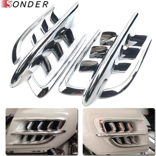 High Quality Motorcycle Chrome Shark Gills Fairing Accents Decoration Parts For Honda Goldwing GL1800 GL 1800 2001-2011 2010