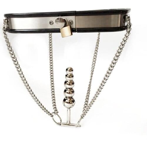 Female Adjustable Stainless Steel Chain Invisible Chastity Belt Device With Vagina Plug Prevent Masturbation Product Adult
