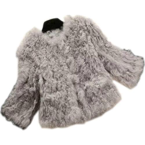 Winter 2019 real sheep fur coat beauty with the foreign trade volume of wool lamb wool knitting fur coat short paragraph