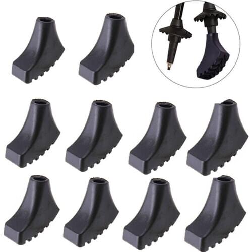 10Pcs Anti-Slipping Walking Stick Tip Pole Protectors Replacement Rubber Tips For Elderly Trekking Poles Accessories Nordic Cane