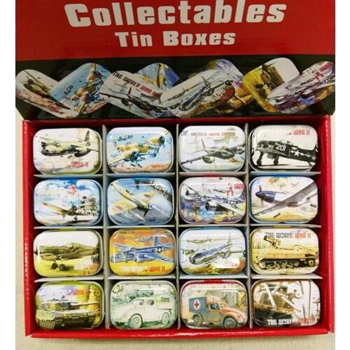 32pc/box Military design Tin Box Mini Metal Coin Saver Box Small Jewerly collect Case Pill case 16 designs Chocolate Box GD20