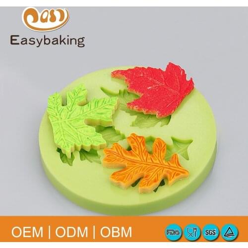 3D Silicone Mold Maple Leaf Shapes Mould 3 Cavities For Soap,Candy,Chocolate,Ice,cake