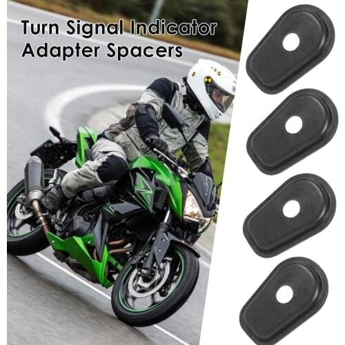 Black 4pcs Motorbike Front Rear Turn Signal Indicator Adapter Plastic Spacers for NINJA 1000 2011-2018 NIANJA 650R 2006-2018