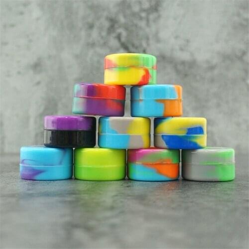 5ml Smoke Cream Wax Container Camouflage Round Non Stick Food Grade Silicone Bho Oil Storage Box Smell Proof Mini Jar Dab Tool