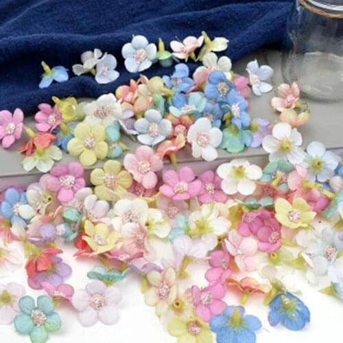 50pcs Multicolor Daisy Flower Head Mini Silk Artificial Flower For Wedding Engagement Party Home Decor Diy Garland Headdress