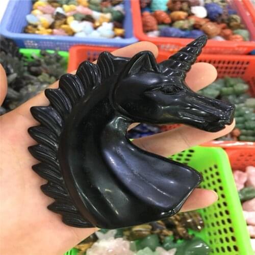 6-8cm new fashional obsidian carving unicorn, crystal unicorn for household decoration