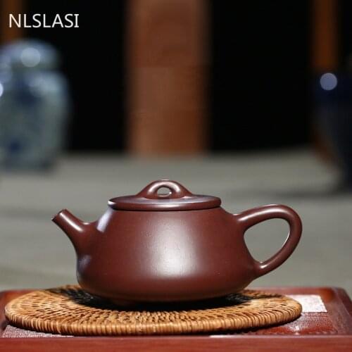 Authentic Yixing tea pots Purple Clay Filter Teapot Raw ore Zhu Mud Stone scoop Beauty Kettle Handmade Boutique Tea set 215ml