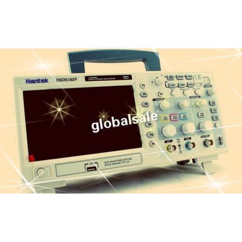 FREE SHIPPING Hantek DSO5102P Digital Oscilloscope 100MHz 2Channels 1GS/s 7'' TFT LCD 800x480 Record Length 24K USB AC110-220V