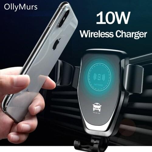 QI Wireless Fast Charger Car Mount Holder Stand For iPhone XS Max 11 12Samsung S9 For Xiaomi MIX 2S Huawei Mate 20 Pro Mate 20