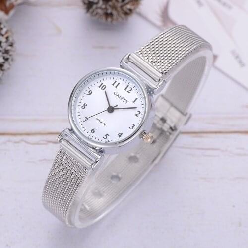 Womens Casual Mesh Belt Quartz Wristwatches Stainless Steel Strap Watch Women Female Mechanical Watches Moda Mujer #S3