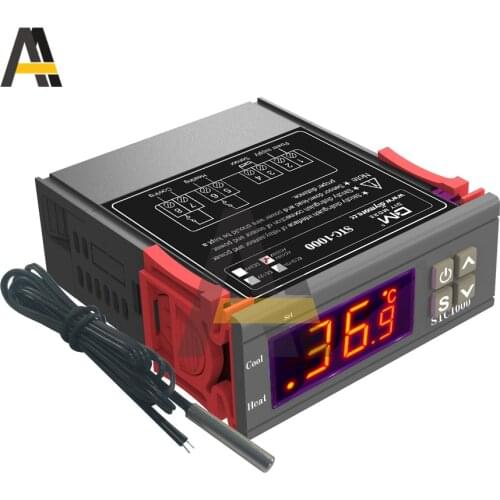 STC1000 Probe line 20A Digital Temperature Control AC 110-220V LED Display Thermostat With Heat/Cooling Control Instrument