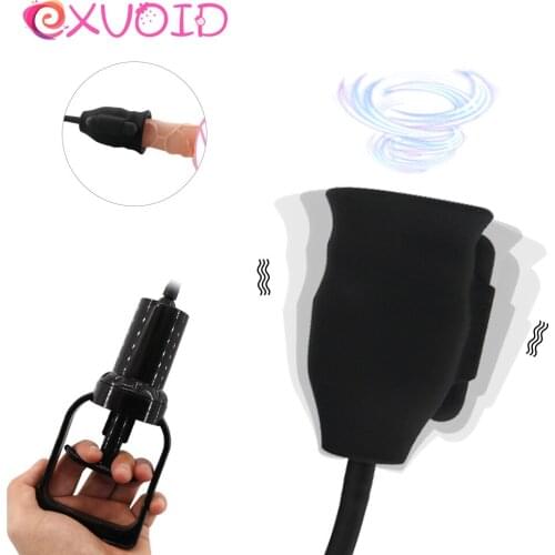 EXVOID 10 Speeds Penis Pump Vibrator Delay Ejaculation Glans Trainer Massage Male Masturbator Penis Enlargement Sex Toys For Men