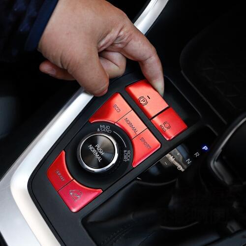 Air Conditioning Electronic Handbrake Multimedia Button Sequin Cover Trim For RAV4 RAV 4 2019 2020 Interior Accessories Sticker