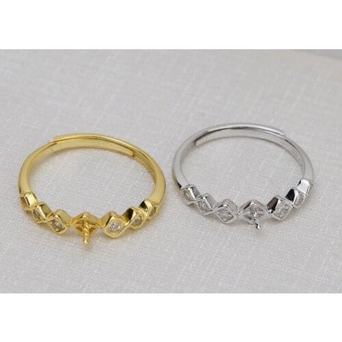 QIAOBEIGE DIY Jewelry making Rings 925 Silver Natural Gemstone Ring l Jewelry Unique Design for Womens Best Gift new