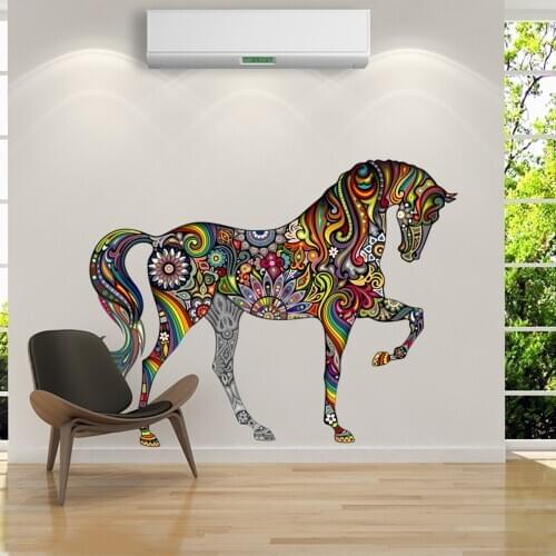 Colorful Horse Creative Wall Sticker Folding Version Living Room Background Wall Decorative Wall Sticker room decor aesthetic