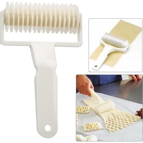 Embossing Dough Roller Lattice Cutter Craft Big size Pastry Baking Tools Wheel Knife Plastic Pie Pizza Cookie Cutter