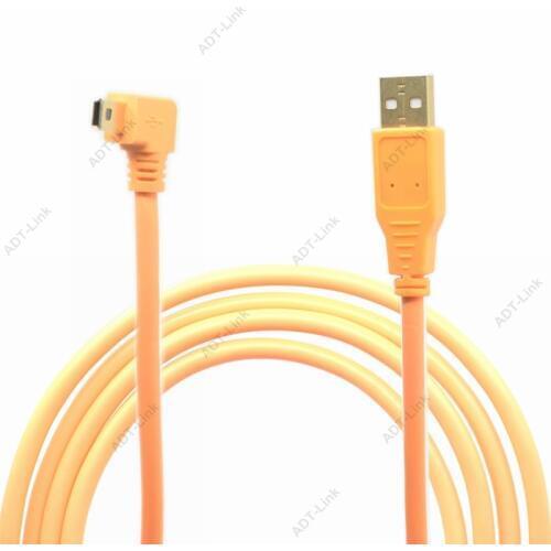 USB 2.0 Mini Cable mini USB Camera 90 Degree Angled cable 3m/5m/8m/10m For Canon 5d2 5d3 nikon d7000 d80 d60 Mini USB