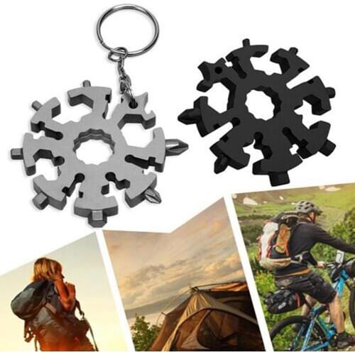 Multi-function 20 In 1 Universal Wrench Tool Screwdriver Camping Outdoor Car Auto Tool Spanner Snowflake Allen Key Hexagon