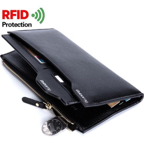Fashion Men Wallet Slim Zipper Man Purse Luxury Long Clutch Big Capacity PU Leather Business Wallets Coin Purse Card Holder