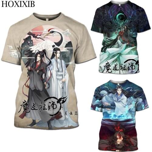 HOXIXIB Mo Dao Zu Shi Shirt Manga Wei Wuxian Mens T-Shirts 3D Print Anime Harajuku Cosplay Tees Funny Streetwear Mens Clothing