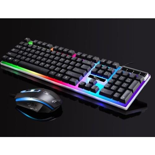 Lightweight Wired Keyboard and Mouse Set Led Optical Backlight Mouse Low Latency Game Customization