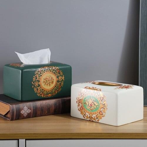 Ceramic Tissue Box Toilet Paper Rack KTV/Livingroom Desktop Storage Organization Bathroom Roll Holder Nordic Style 18*13*10 CM