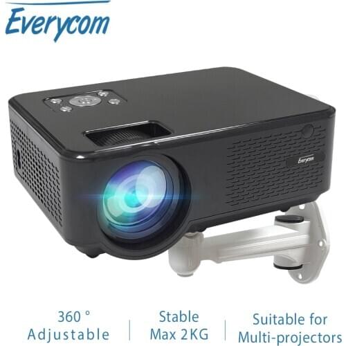 Everycom Projector Wall Ceiling Mount 360 Angle Mini Projector Bracket Holder Loading 2KG for LED Projector Adjustable hanger