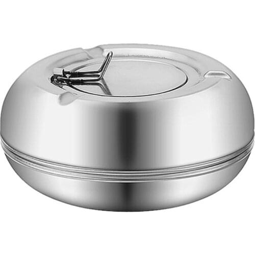 Ashtray Stainless Steel Simple Modern Outdoor Cigarettes Tray for Patio Tabletop Office Home Bedroom Yard Decoration Gifts