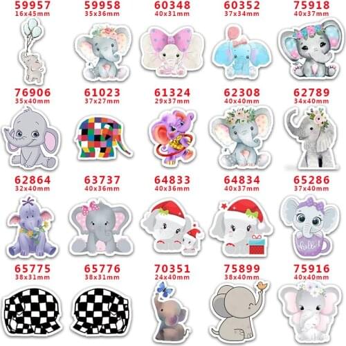 DIY Craft Supplies Sewing Accessories Cartoon Elephant Printed Planar Resins Mold 30 Pieces. PR-59957