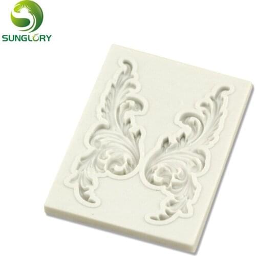 Flower Silicone Mold DIY Fondant Lace Border Mold European Sugar Craft Chocolate Gumpaste Mold Wedding Decoration Cake Tools