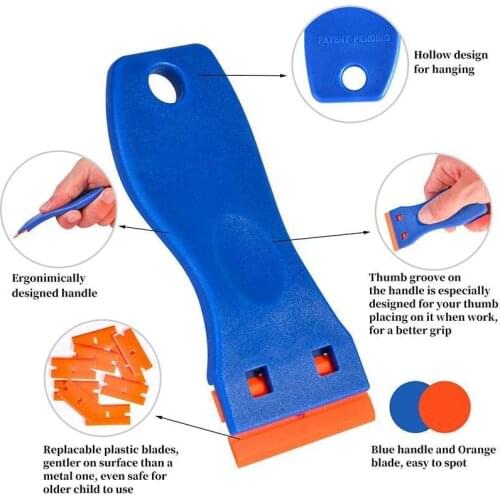 22PCS Double Edged Scrapers Car Window Film Sticker Label Glue Decal Squeegee Removal Tool Paint Ceramic Glass Plastic Scraper