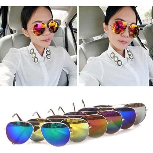 Q Goggle UV400 Pilot Sunglasses Driving Glasses Oculos De Sol Oval Brand Designer Vintage Blinding Color Film