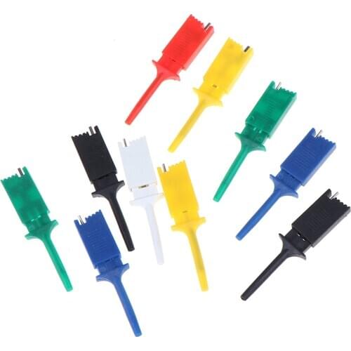 10ps Test Hooks Clips for Logic Analyzers Logic Test Clip Red Black Yellow Green Blue White Flattening Test Flat Hook Connection