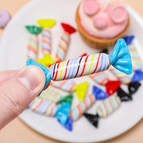 Candy Ornament Exquisite Home Decoration Multi-color Glass Mini Stripe Sweets Adornment for Office Birthday Party Decor New