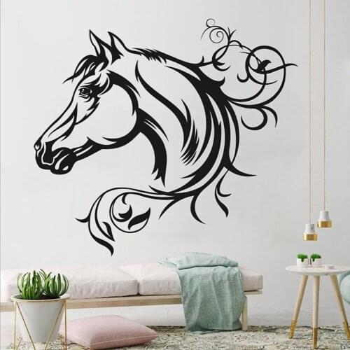Horse Head Silhouette Animal Wall Decals Company Mane Pony Mare Vinyl Stickers For Bedroom Livingroom Home Decoration DW21008