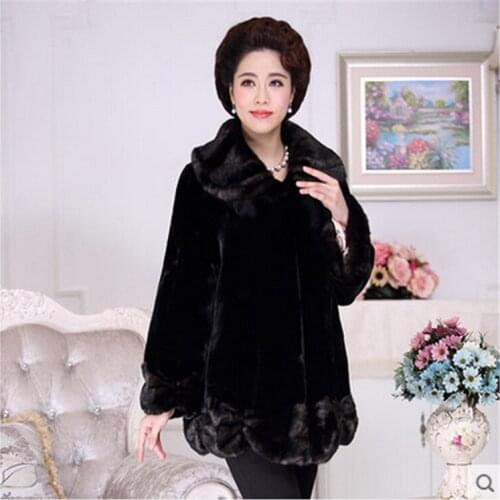 Top brand Long-sleeve Faux Women Mink Fur Coat N12 high quality