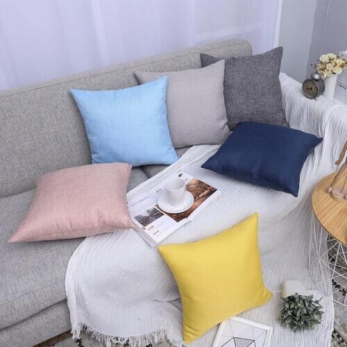 Explosion style solid color colorful linen series pillowcase cushion cover multicolor 18 inches square modern simple