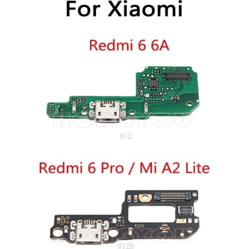 USB Charge Dock Board Charging Socket Jack Port Plug Connector Flex Cable For Xiaomi Redmi 6 Pro 6A / Mi A2 Lite