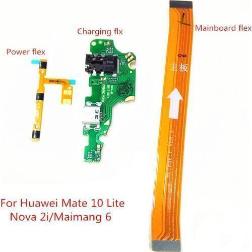 10x Power Volume Mainboard Connector USB Charging Port Dock Charger Flex Cable For Huawei G10 Mate 10 Lite/Nova 2i/Maimang 6