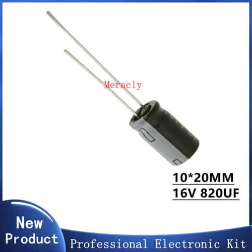 16V 820UF 10*20MM 20% High frequency and low impedance in-line aluminum electrolytic capacitors long life Brand new authentic
